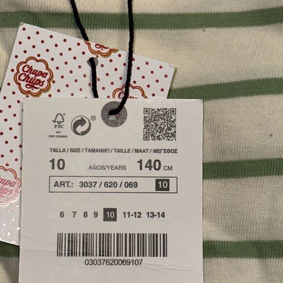 ZARA Kids | Ecru/Green | STRIPED CHUPA CHUPS® SHIRT - Picture 4 of 4